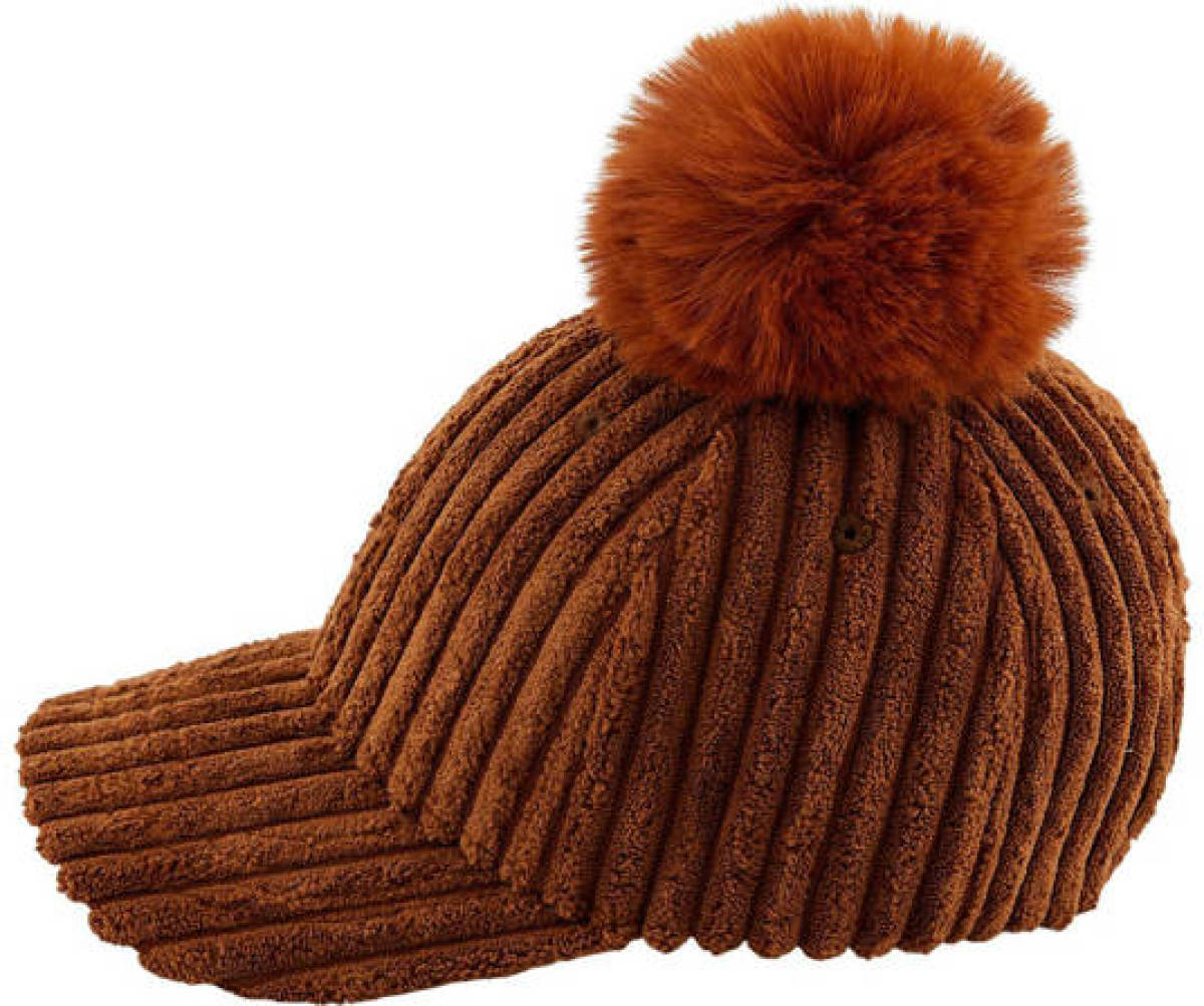 little PIECES corduroy pet met pompon Helena bruin