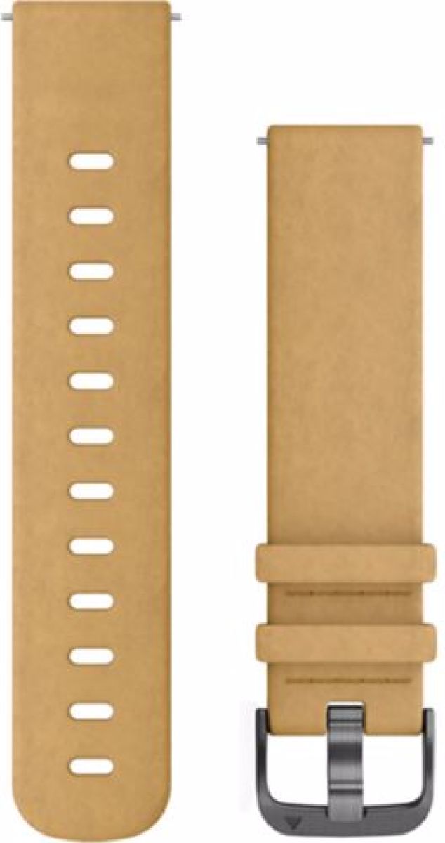 Garmin horlogeband Watch Strap 20MM. Suede Lichtbruin