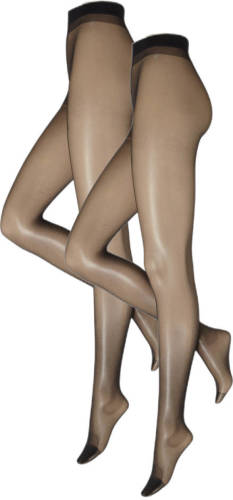 anytime anti-ladder panty 20 denier - set van 2 zwart