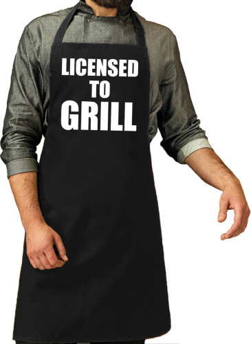 Bellatio Decorations Barbecueschort Licensed to grill zwart heren