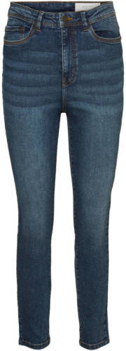 NOISY MAY cropped high waist skinny jeans NMAGNES medium blue denim