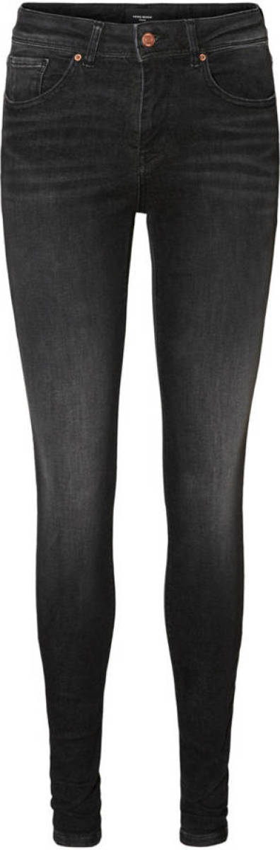 VERO MODA slim fit jeans VMLUX met biologisch katoen zwart
