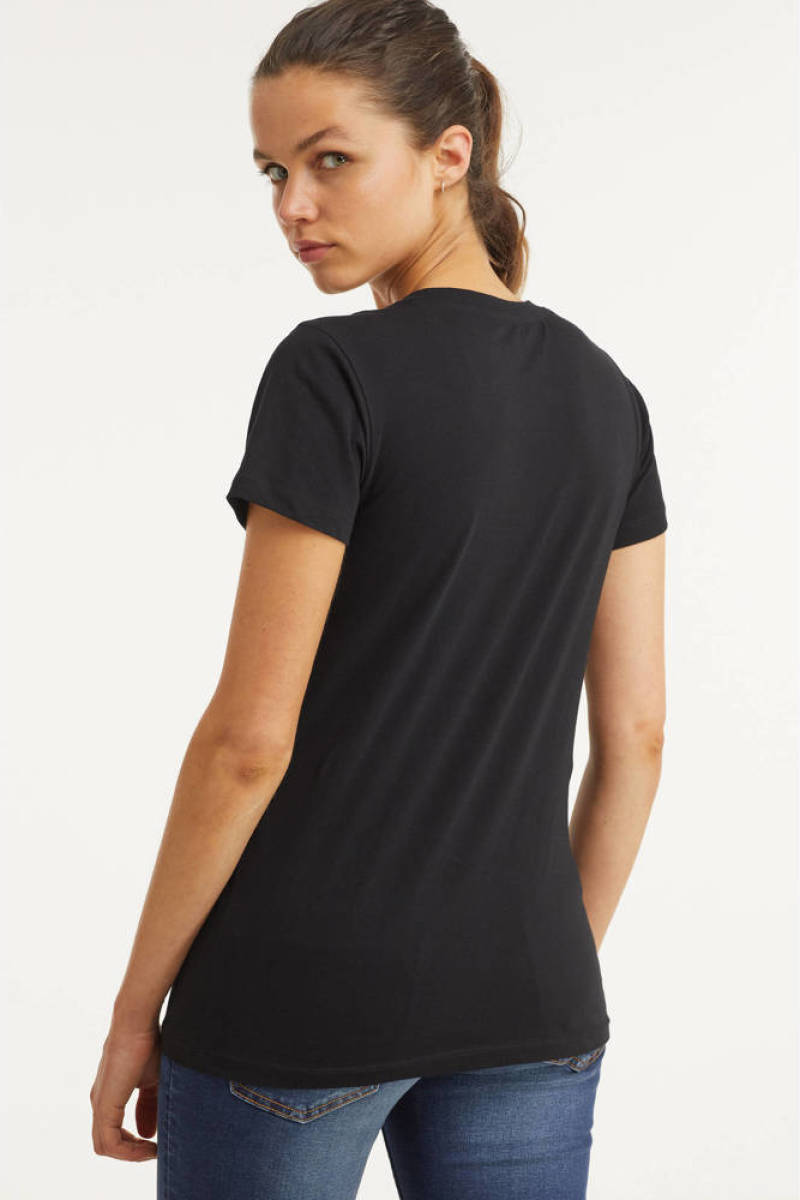 anytime T-shirt v-hals zwart