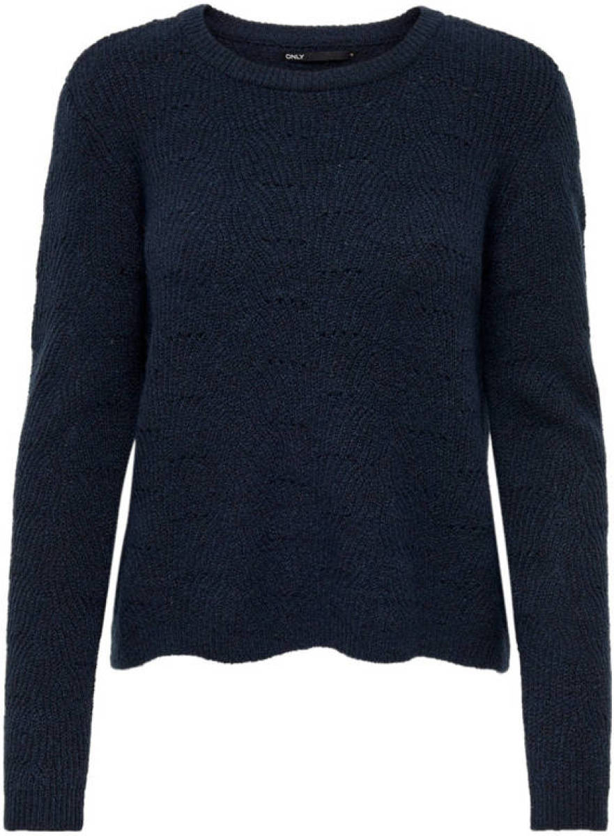 Only gebreide trui ONLLOLLI met open detail donkerblauw