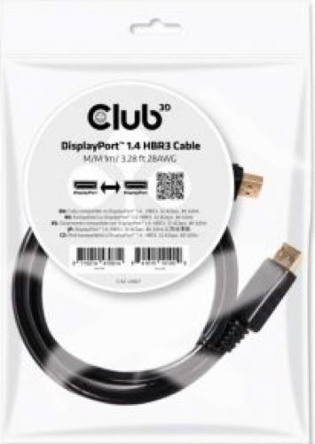 Club 3D CLUB3D DisplayPort 1.4 HBR3 Cable 1m Male/Male 8K60Hz