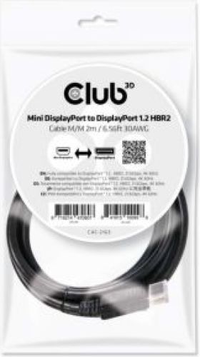 Club 3D CLUB3D Mini DisplayPort to DisplayPort 1.2 M/M 2m/6.56ft 4K60Hz