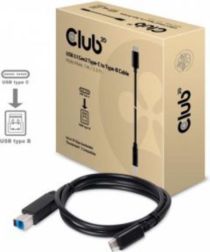 Club 3D CLUB3D USB 3.1 Gen2 Type-C to Type-B Cable Male/Male, 1 M./ 3.3 Ft.