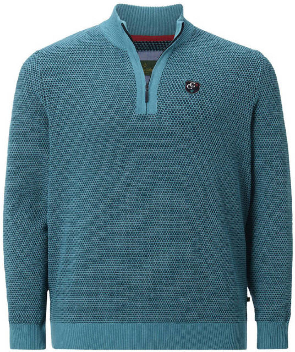 Charles Colby trui EARL RHYGIFARCH Plus Size petrol/zwart