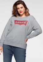 Levi's Plus Standard Crew sweater met logo lichtgrijs/rood