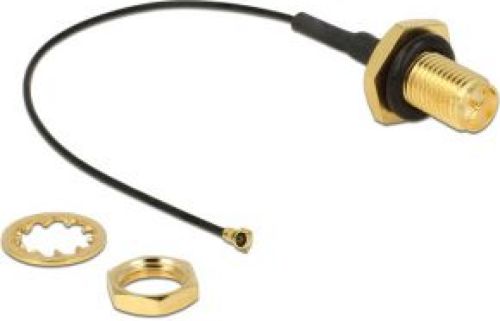 Delock 12464 0.1m RP-SMA MHF IV/ HSC MXHP32 Zwart coax-kabel