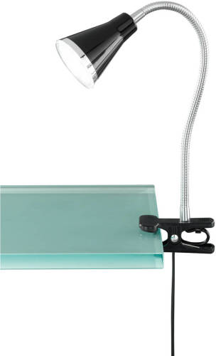 BES LED Led Klemlamp - Trion Arora - 3w - Warm Wit 3000k - Glans Zwart - Kunststof