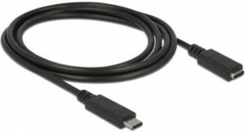 Delock 85534 1.5m USB C USB C Mannelijk Vrouwelijk Zwart USB-kabel