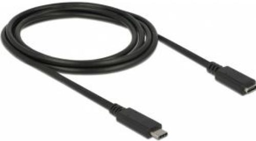 Delock SuperSpeed USB 2m USB C USB C Mannelijk Vrouwelijk Zwart USB-kabel