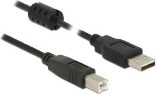 Delock 5m, USB 2.0-A/USB 2.0-B 5m USB A USB B Zwart