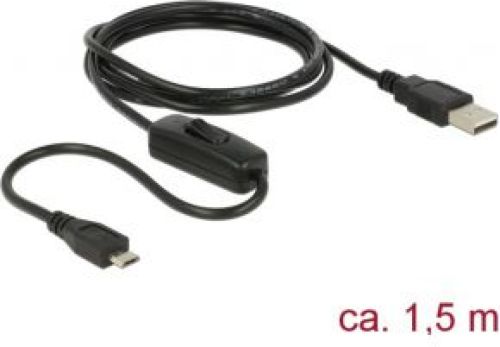 Delock 84803 1.5m USB A Micro-USB B Zwart USB-kabel