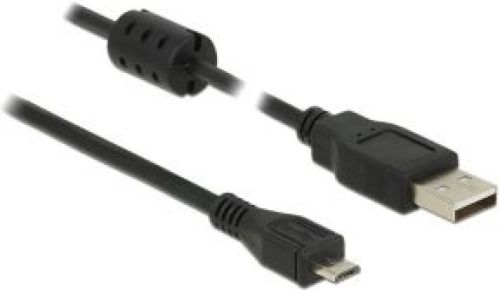 Delock 5m, USB 2.0-A/USB 2.0 Micro-B 5m USB A Micro-USB B Zwart