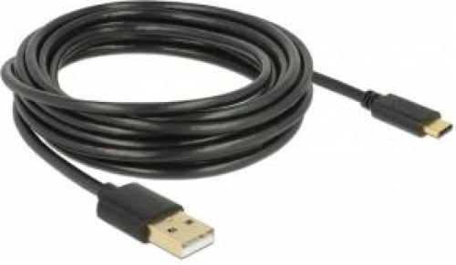 Delock 83669 4m USB A USB C Mannelijk Mannelijk Zwart USB-kabel