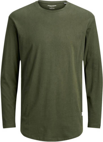 Jack & Jones ESSENTIALS regular fit longsleeve van biologisch katoen forest night