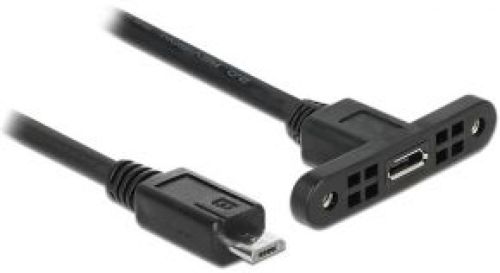 Delock 0.25m, 2xUSB2.0 Micro-B 0.25m Micro-USB B Micro-USB B Zwart USB-kabel