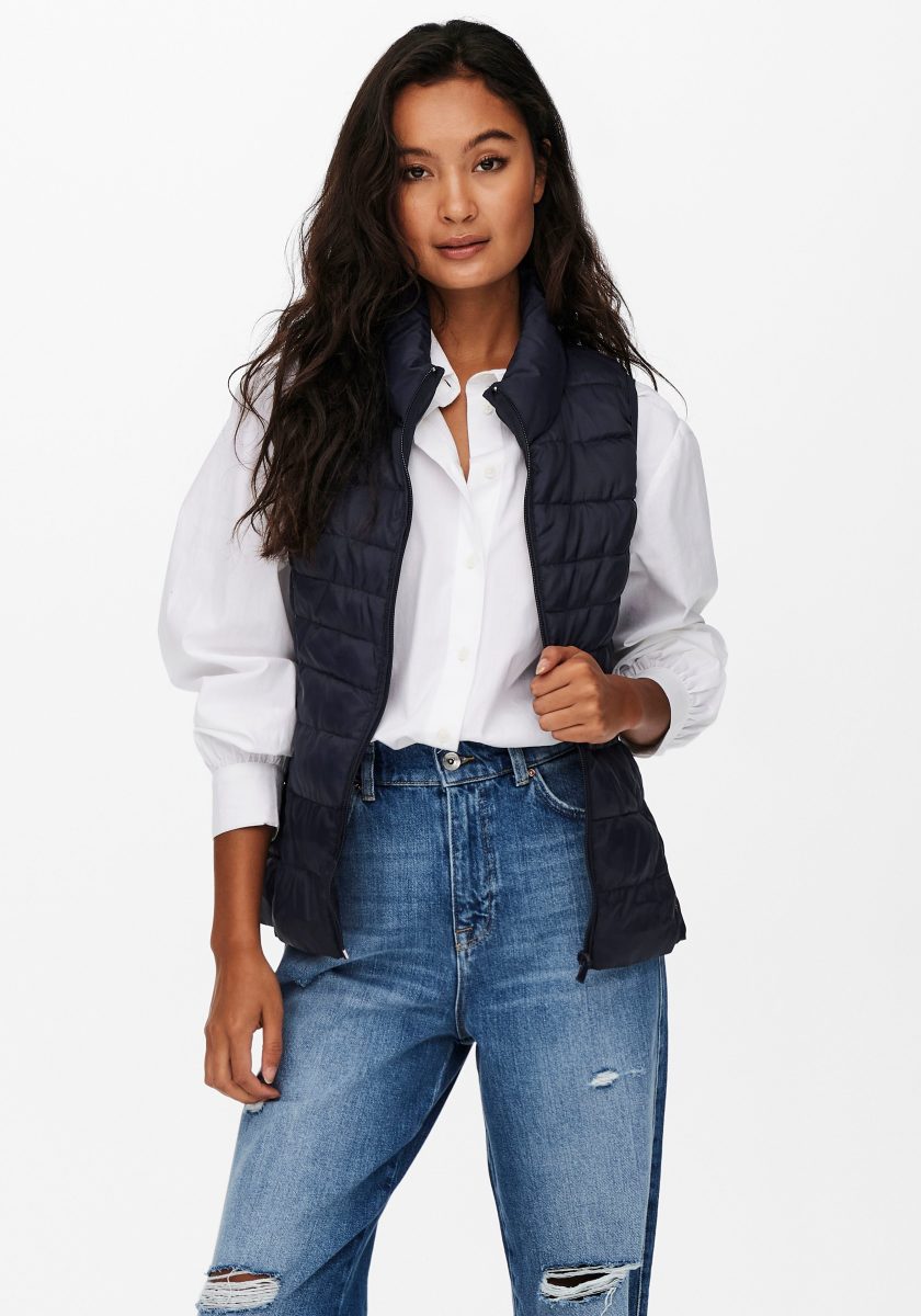 Only Claire Doorgestikt Gilet Dames Blauw