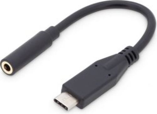 DIGITUS ASSMANN Electronic AK-300321-002-S kabeladapter/verloopstukje USB Type-C 3,5 mm Zwart