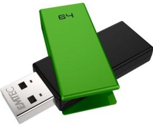 Emtec C350 Brick 2.0 USB flash drive 64 GB USB Type-A Zwart, Groen