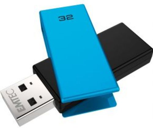 Emtec C350 Brick 2.0 USB flash drive 32 GB USB Type-A Zwart, Blauw