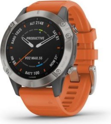 Garmin fenix 6 Sapphire smartwatch Oranje, Titanium 3,3 cm (1.3 ) GPS