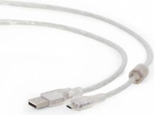 Gembird CCP-mUSB2-AMBM-6-TR USB-kabel 1,8 m USB A Micro-USB B Transparant