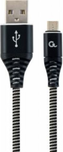 Gembird CC-USB2B-AMMBM-1M-BW USB-kabel 2.0 Micro-USB B USB A Zwart, Wit