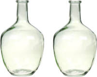 Bengelen Ramkoers effect Merkloos 2x Lage Schalen/vazen Transparant Rond Glas 7,8 X 15 Cm -  Cilindervormig - Glazen Vazen - Woonaccessoires