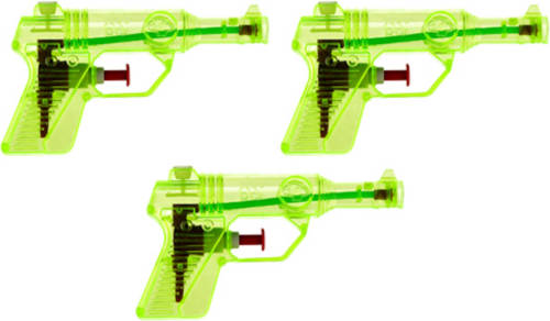 Merkloos 3x Waterpistool/waterpistolen Groen 13 Cm