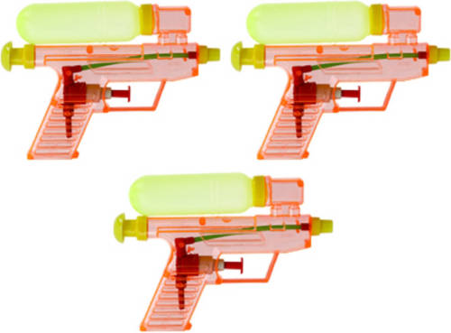 Merkloos 3x Waterpistool/waterpistolen Rood 15 Cm