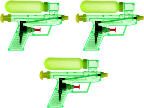 Merkloos 3x Waterpistool/waterpistolen Groen 15 Cm