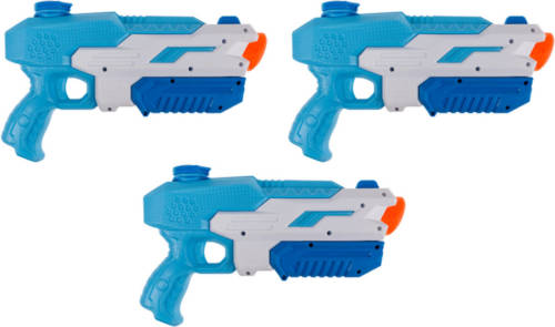 Merkloos 3x Waterpistool/waterpistolen Blauw 30 Cm