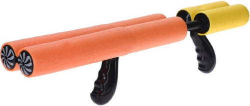 Merkloos 1x Oranje Waterpistool/waterpistolen Van Foam 40 Cm Met Handvat En Dubbele Spuit