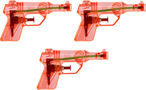 Merkloos 3x Waterpistool/waterpistolen Rood 13 Cm
