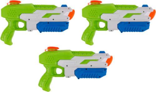 Merkloos 3x Waterpistool/waterpistolen Groen 30 Cm