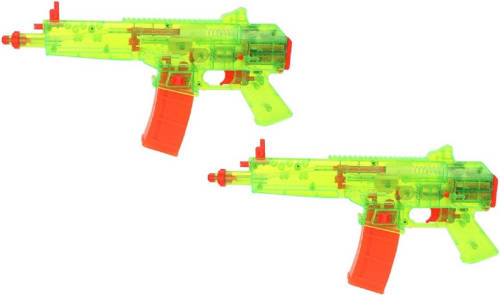 Merkloos 2x Waterpistool/waterpistolen Groen 43 Cm