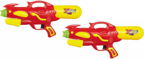 Summertime 2x Waterpistool/waterpistolen Rood/geel 50 Cm