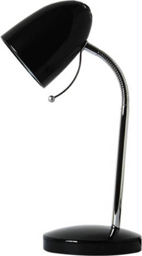 BES LED Led Bureaulamp - Aigi Wony - E27 Fitting - Flexibele Arm - Rond - Glans Zwart