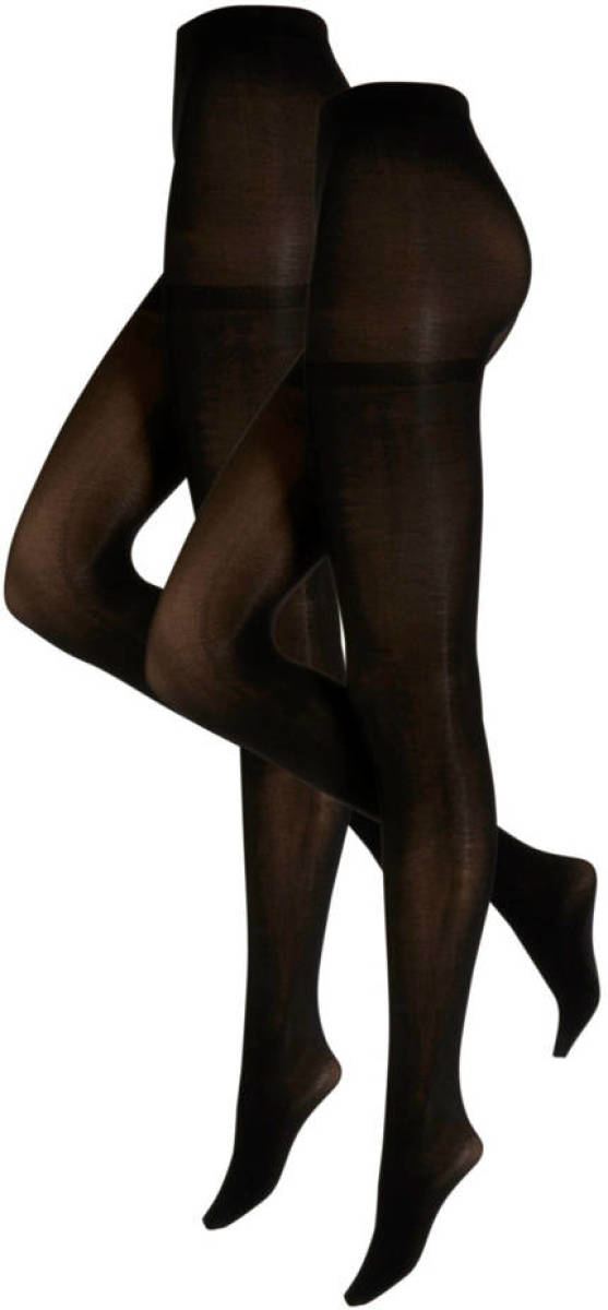 anytime microfibre panty 60 denier - set van 2 zwart