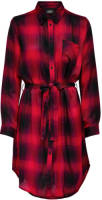 Only geruite blousejurk ONLRILEY rood/zwart