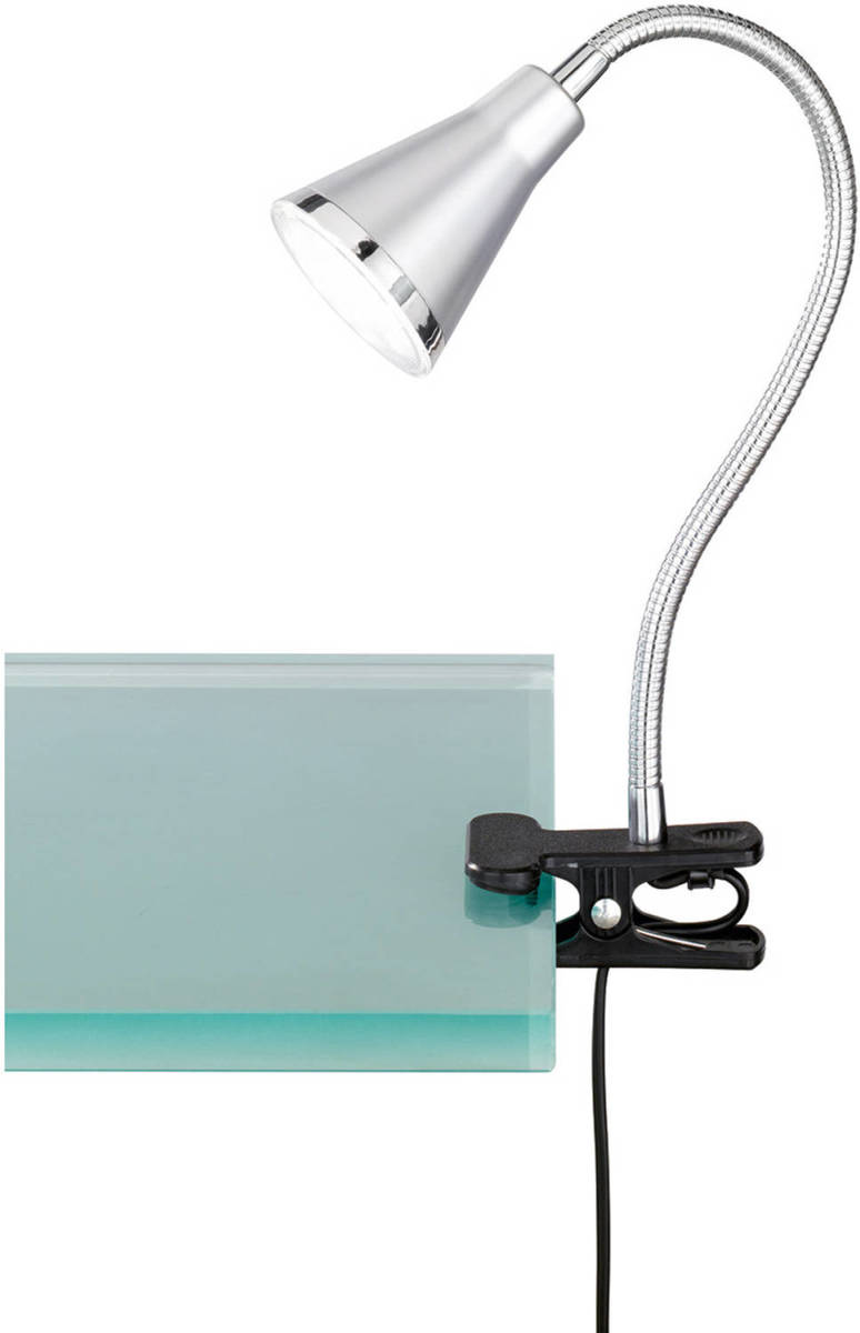 BES LED Led Klemlamp - Trion Arora - 3w - Warm Wit 3000k - Glans Titaan - Kunststof