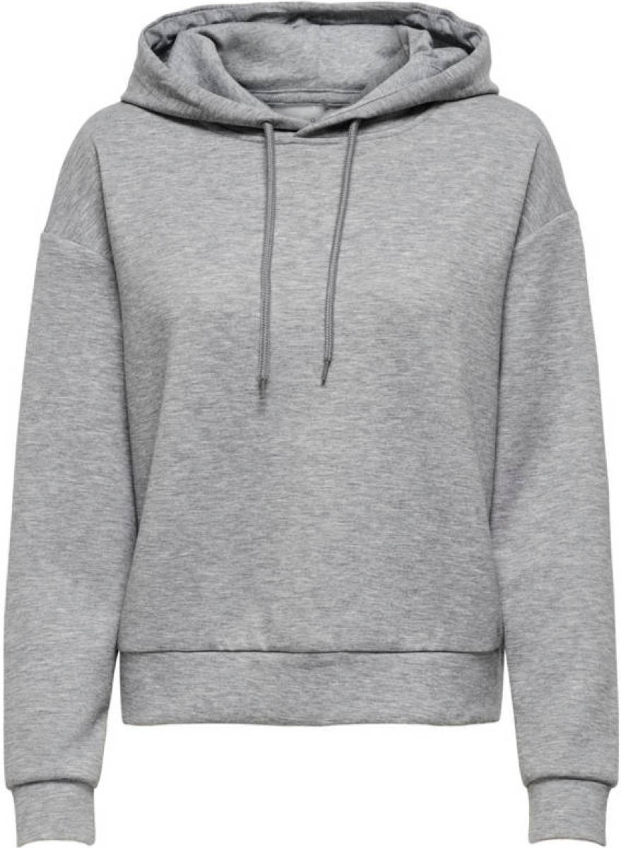 Only Effen Gekleurd Hoodie Dames Grijs
