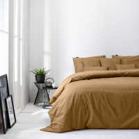Presence Percale Uni - Brons 1-persoons (140 x 240 cm + 1 kussensloop) Dekbedovertrek