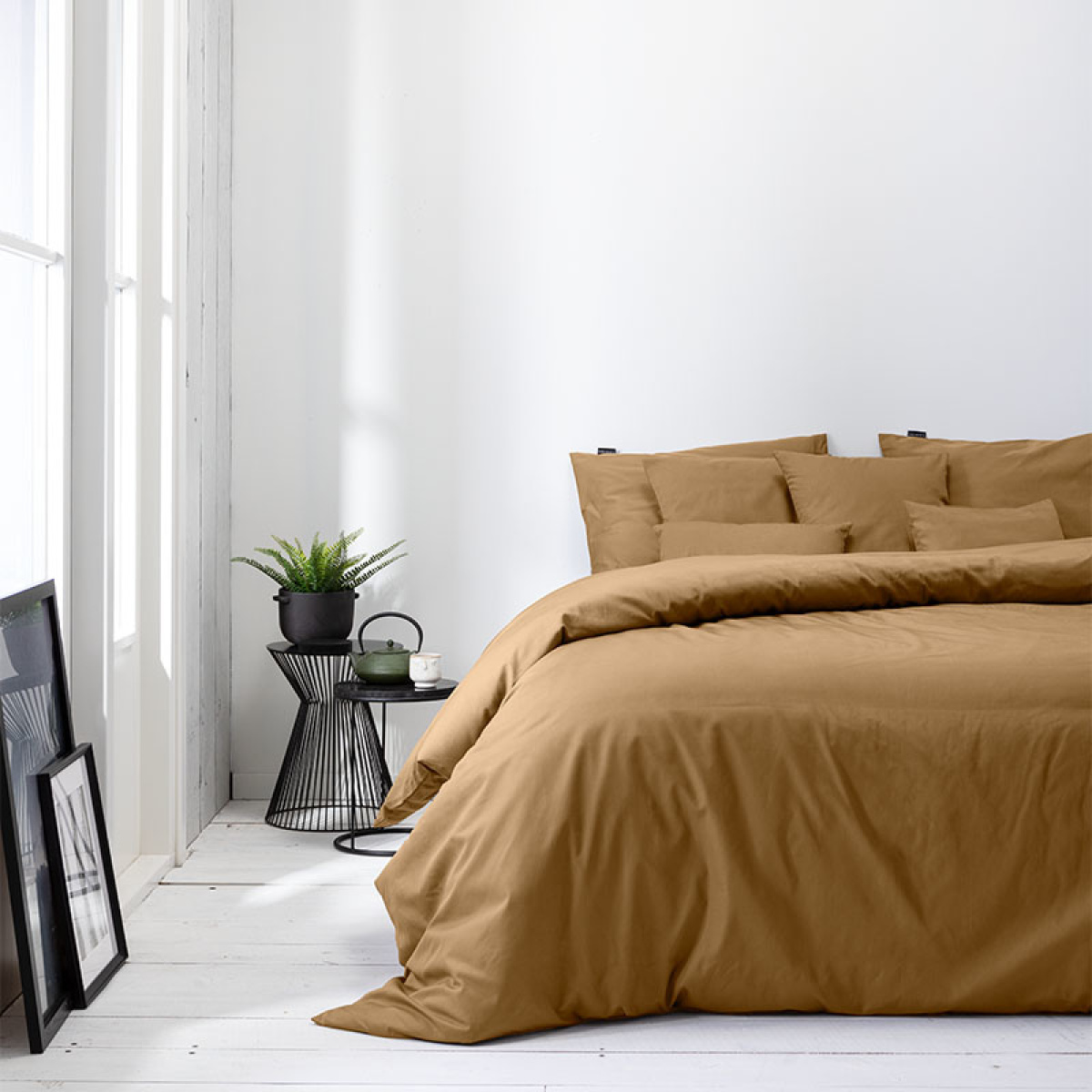 Presence Percale Uni - Brons 1-persoons (140 x 240 cm + 1 kussensloop) Dekbedovertrek