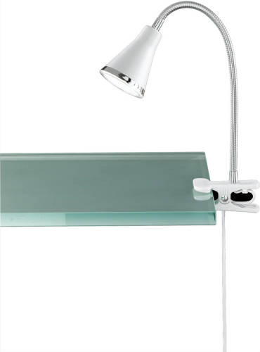 BES LED Led Klemlamp - Trion Arora - 3w - Warm Wit 3000k - Glans Wit - Kunststof