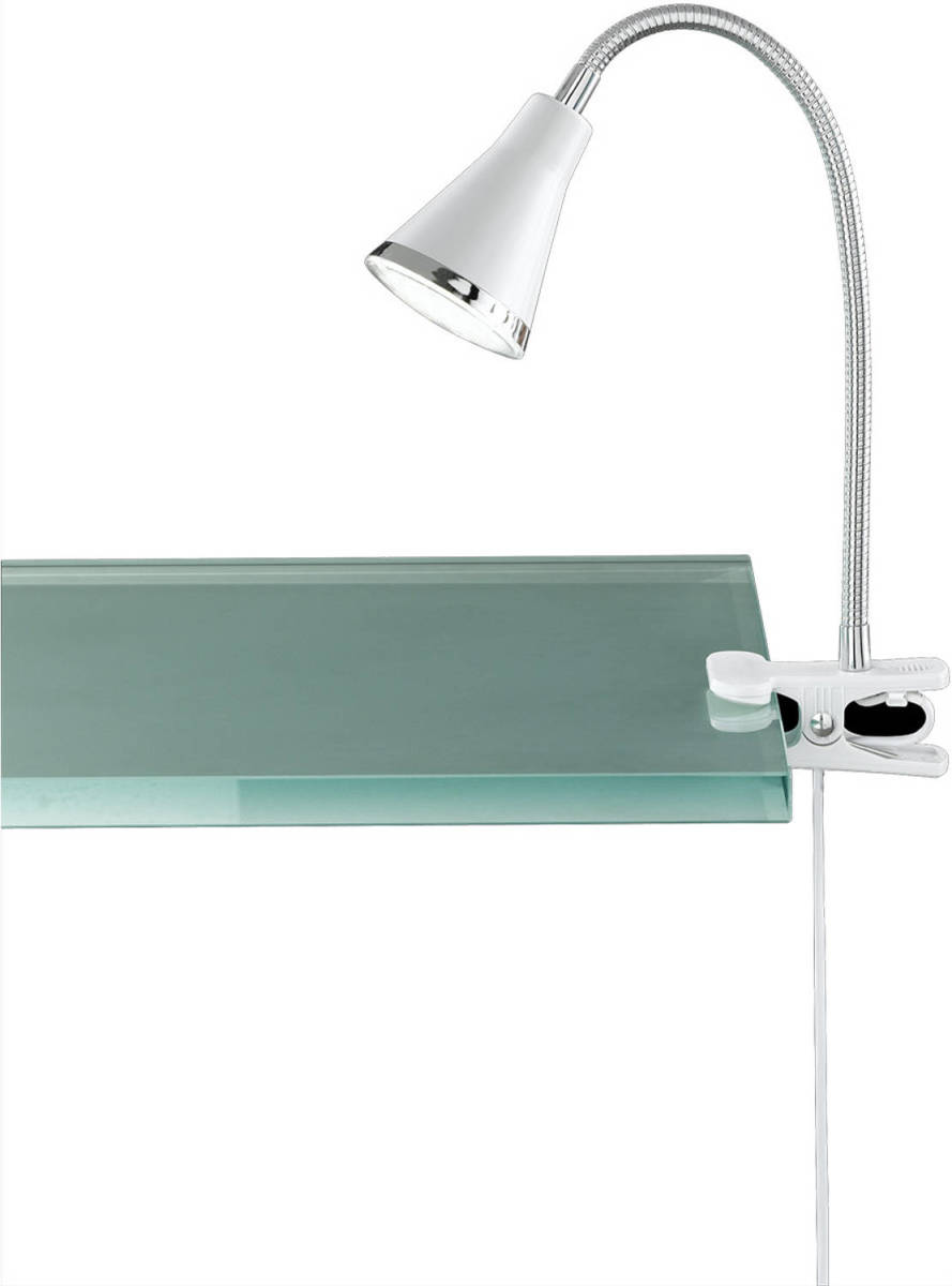 BES LED Led Klemlamp - Trion Arora - 3w - Warm Wit 3000k - Glans Wit - Kunststof