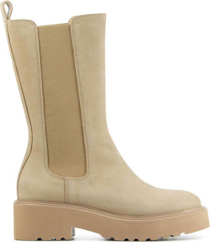 Via vai 57109 Bobbi Matt hoge nubuck chelsea boots beige